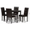 Baxton Studio Avery Modern Dark Brown Faux Leather Upholstered 5-Piece Dining Set 142-8030-8026 - alternate 5